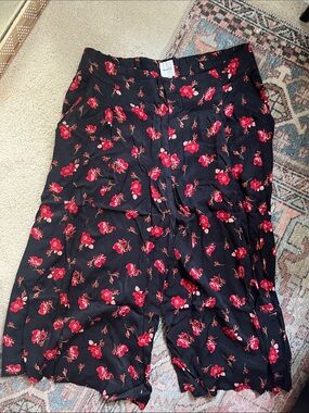 Maeve Floral Wide Leg Satin Pants